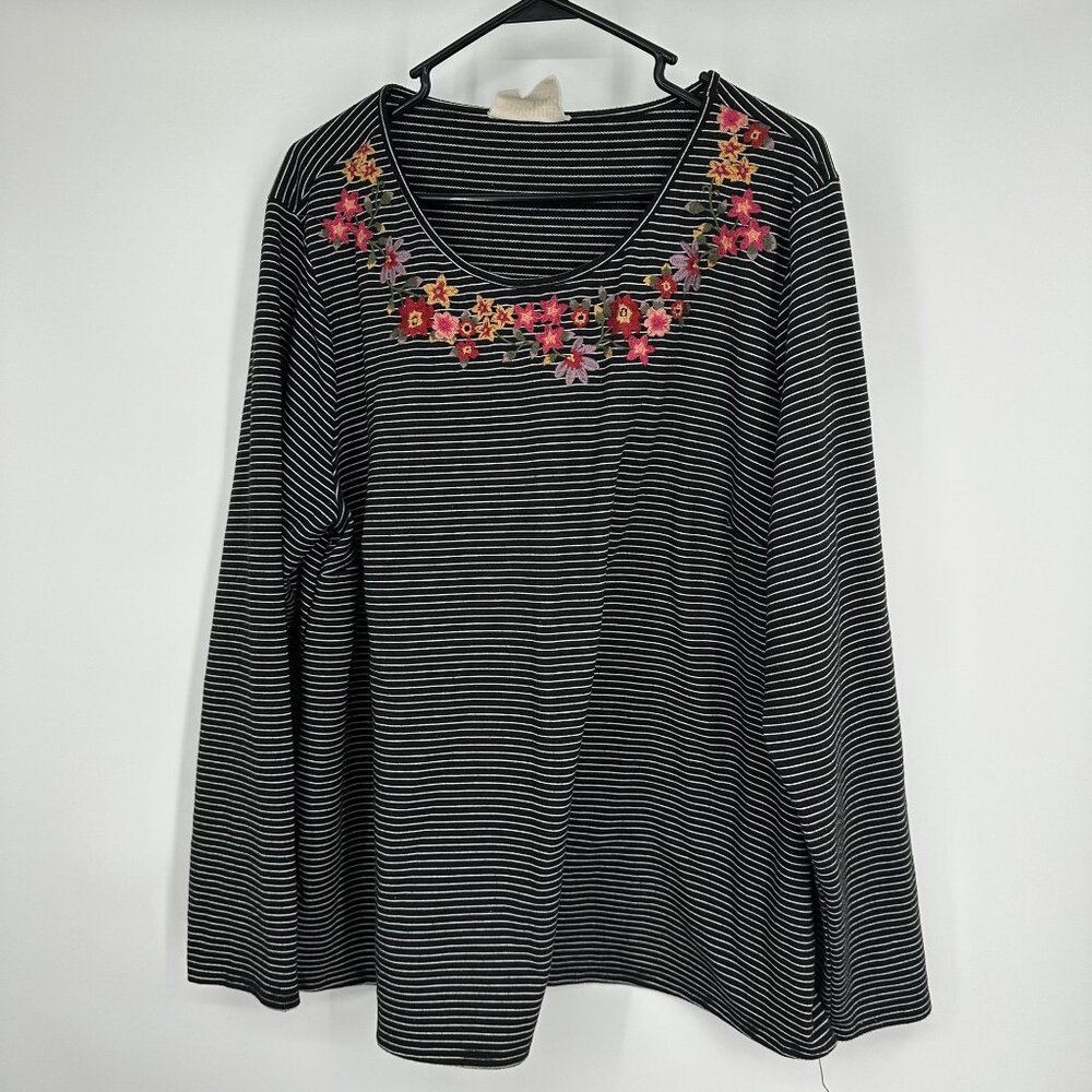 Savanna Jane‎ Women's Blouse Embroidered Flowers Size 1X